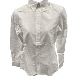 NWT Polo Ralph Lauren Shirt Womens Size 2 White Long Sleeve Button Up